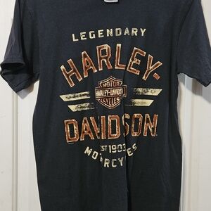 Harley-Davidson Men’s Legendary Black Graphic Tee - Orange Accent